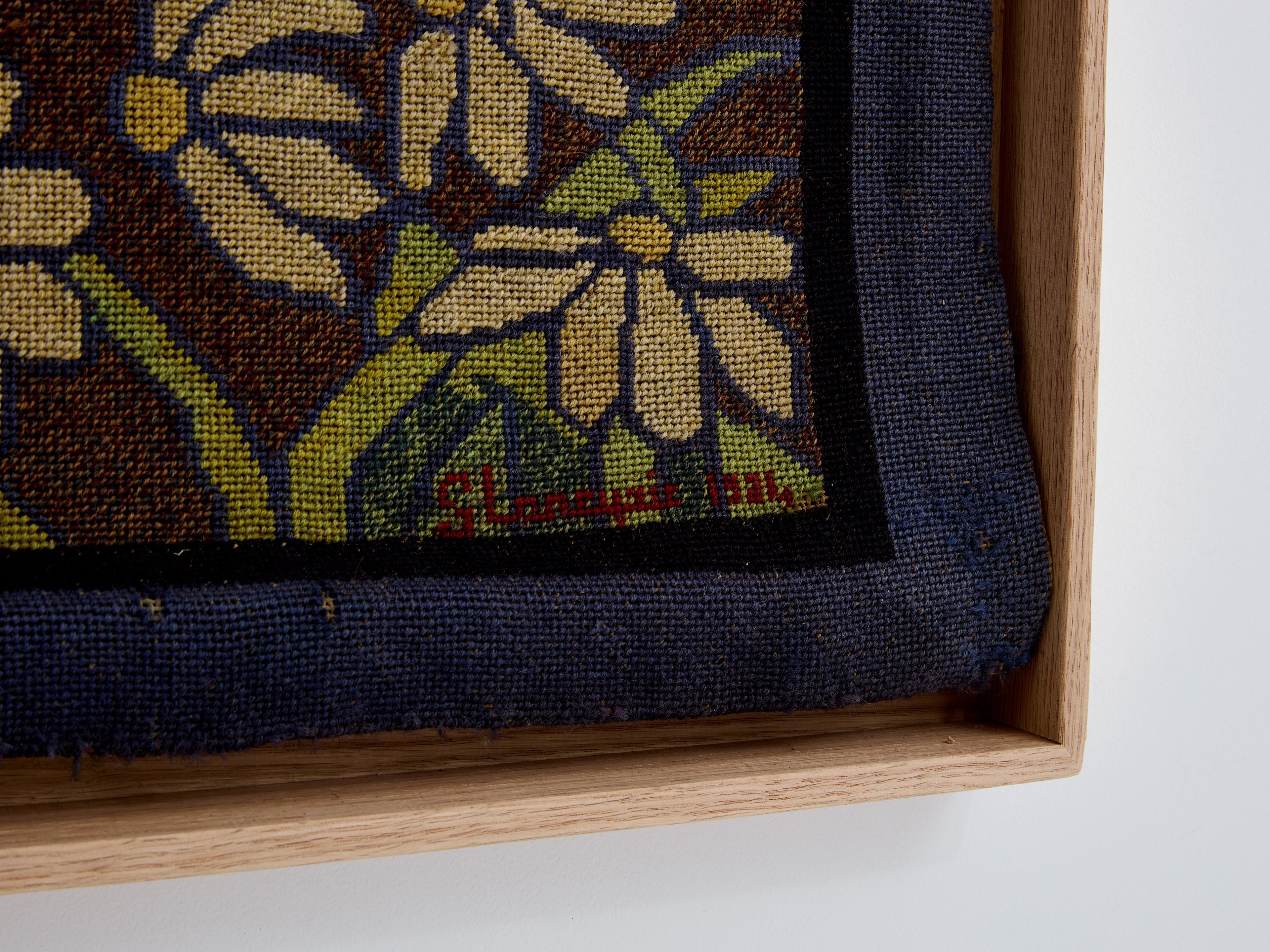 Gabriel Laneyrie petit-point needlework panel tapestry 1934