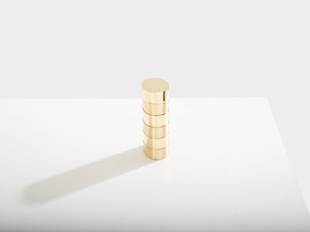 Gabriella Crespi brushed and polished brass box signed 1970