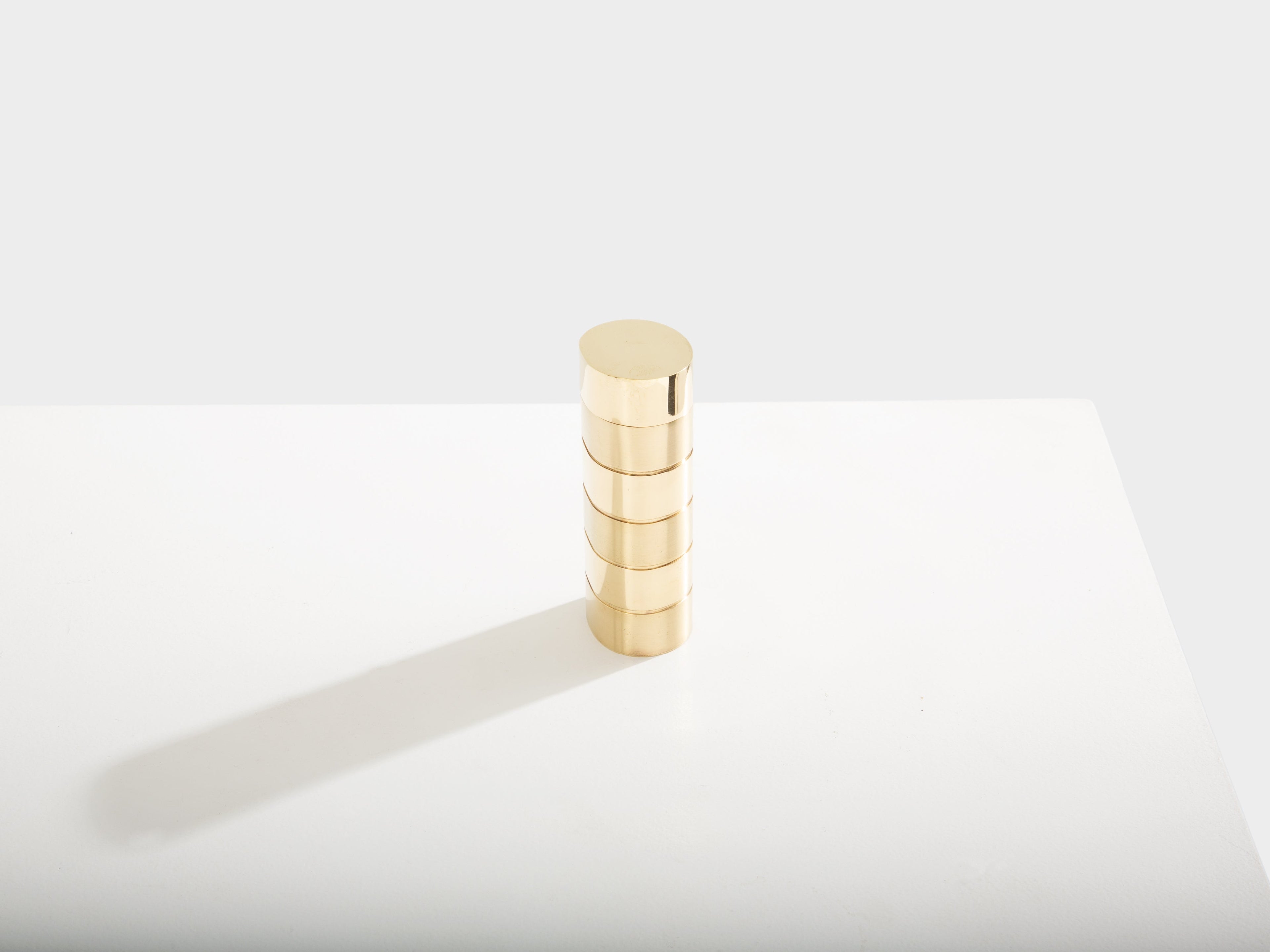 Gabriella Crespi brushed and polished brass box signed 1970