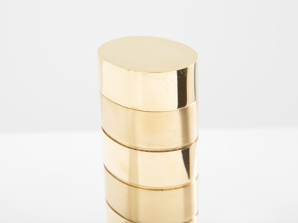 Gabriella Crespi brushed and polished brass box signed 1970