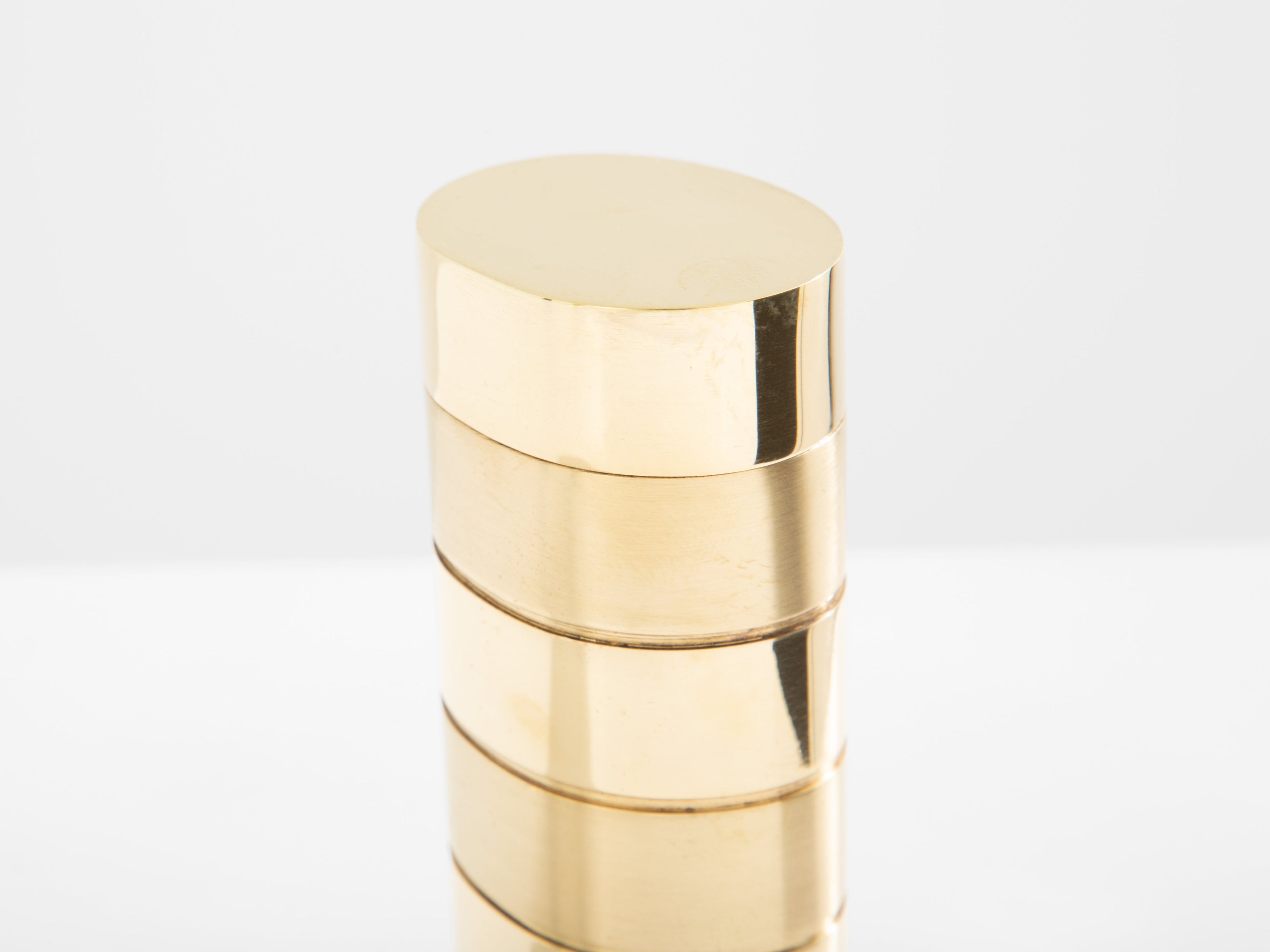 Gabriella Crespi brushed and polished brass box signed 1970