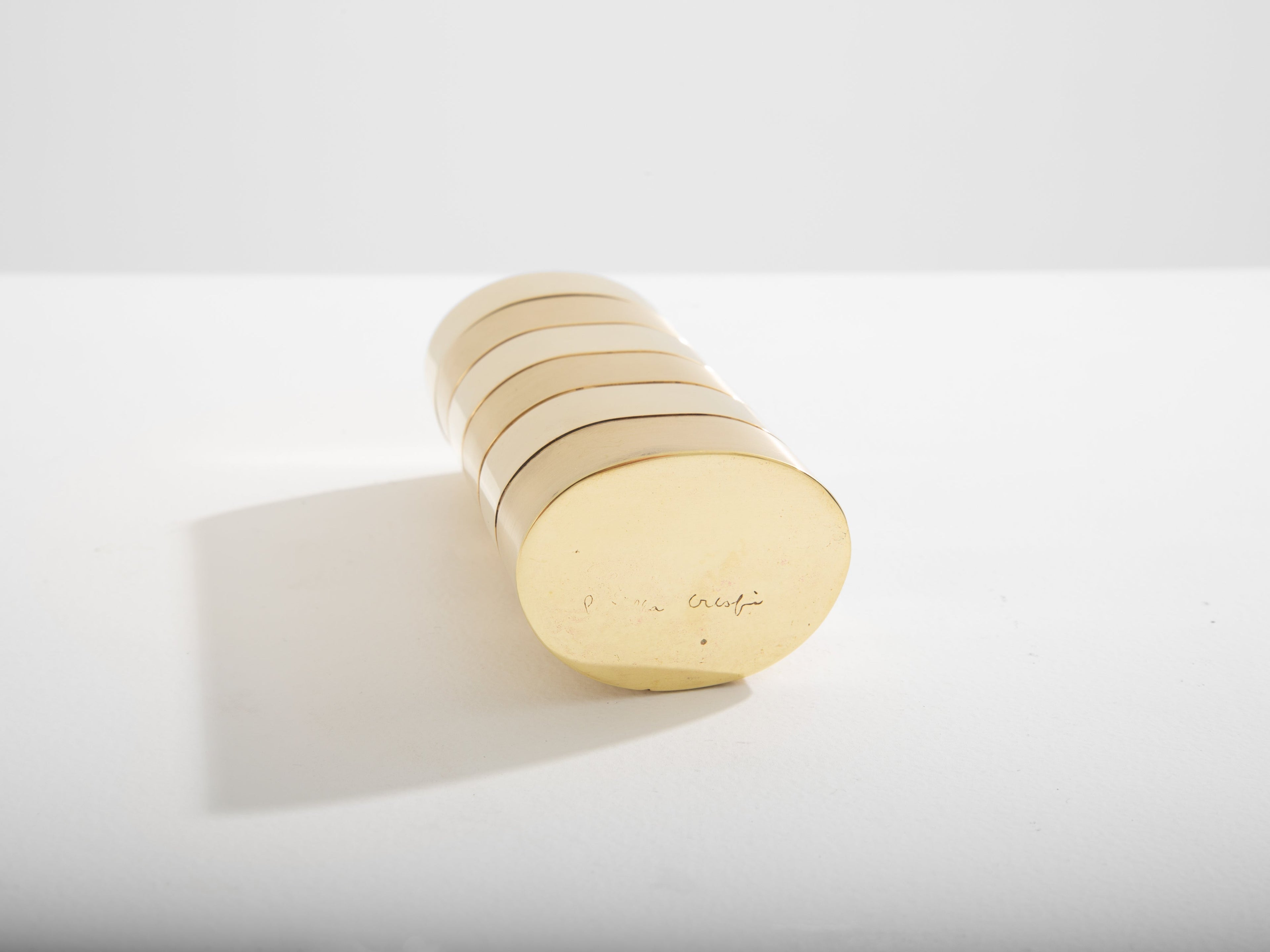 Gabriella Crespi brushed and polished brass box signed 1970