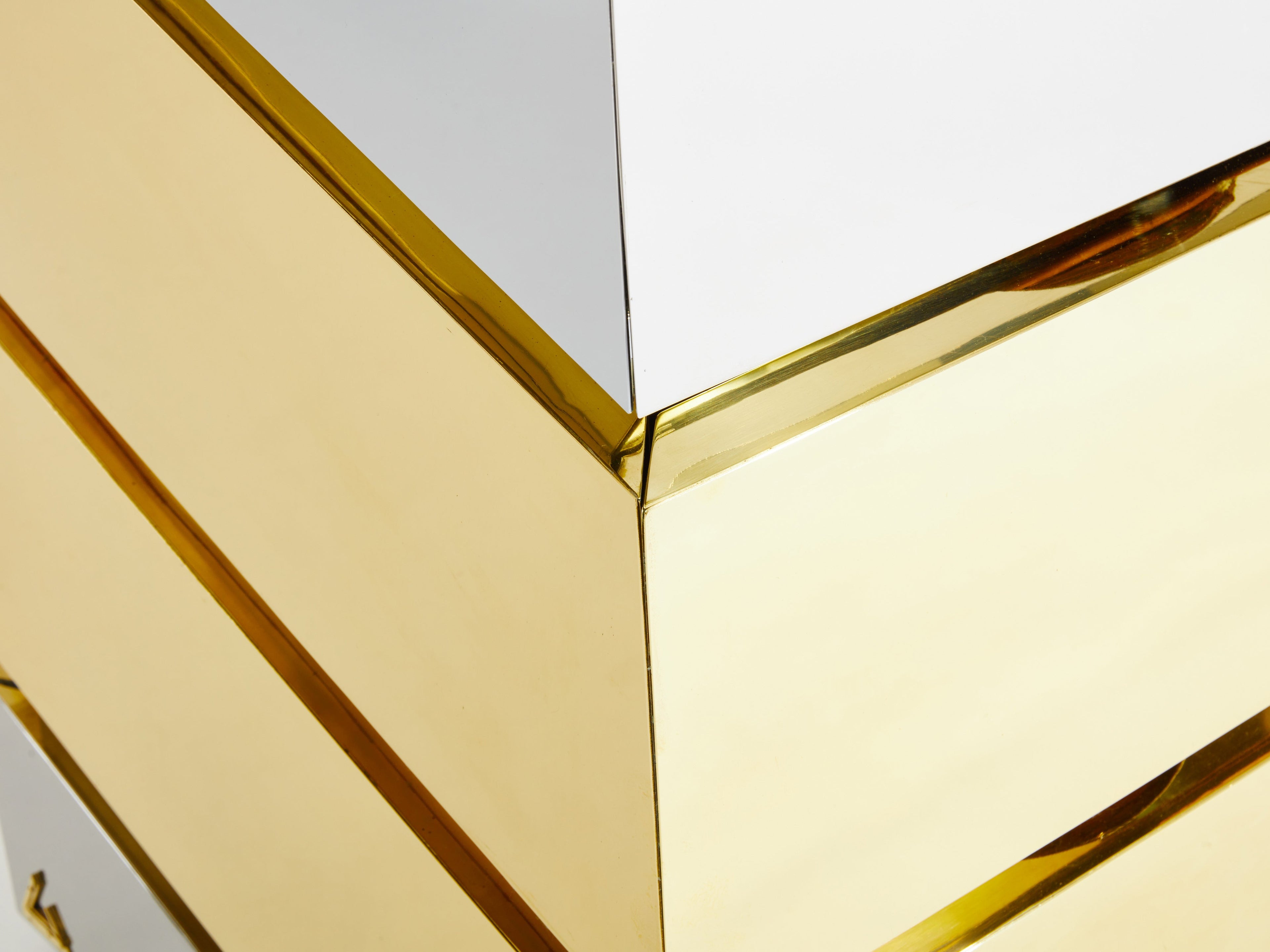 Gabriella Crespi Mr Mme chrome brass chest of drawers 1972