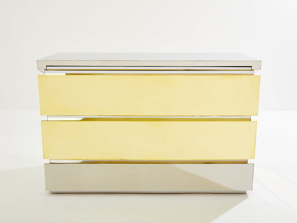 Gabriella Crespi Mr Mme chrome brass chest of drawers 1972