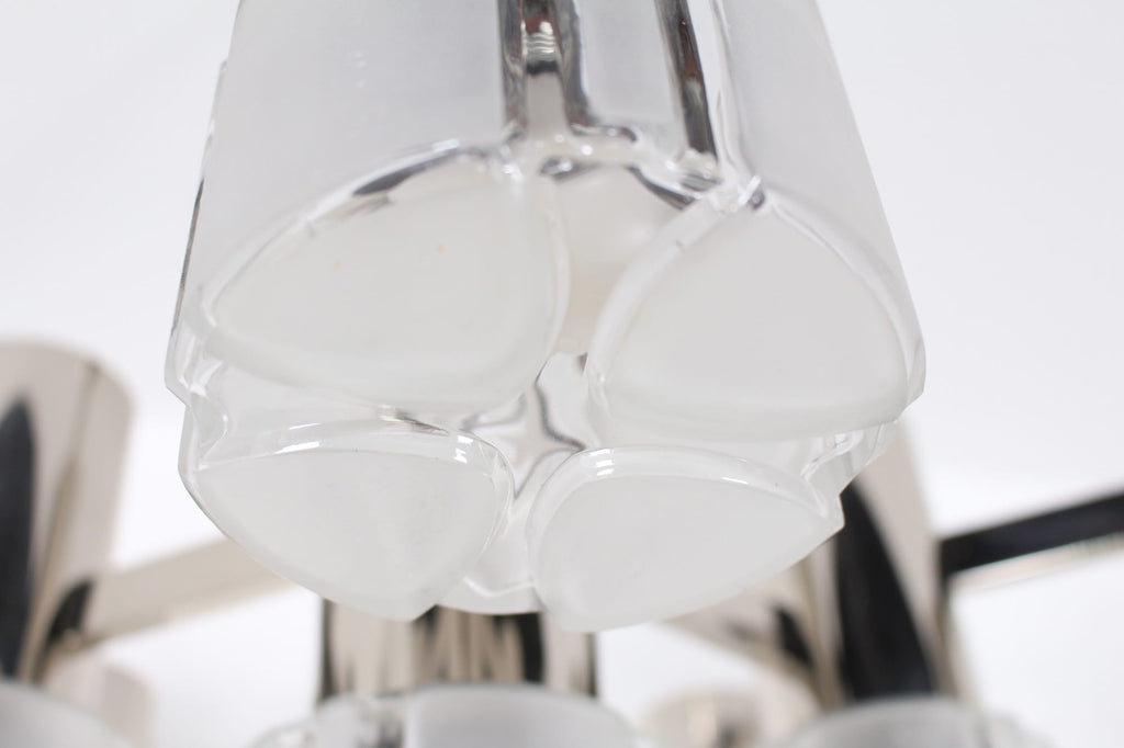 Italian Gaetano Sciolari for Mazzega chandelier chrome glass 1970s