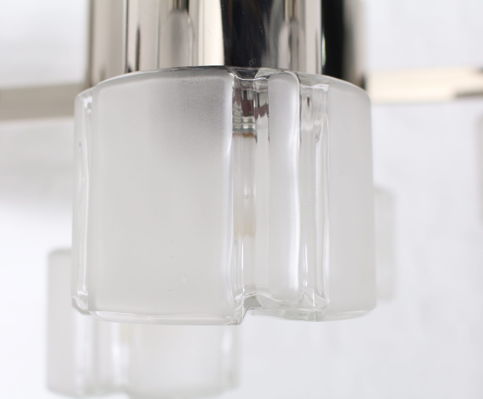 Italian Gaetano Sciolari for Mazzega chandelier chrome glass 1970s