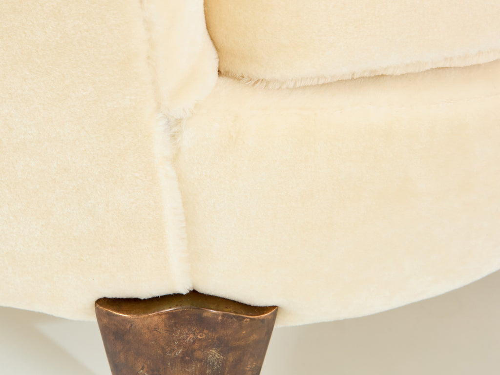 Garouste & Bonetti Koala armchairs and stools bronze mohair velvet 1995