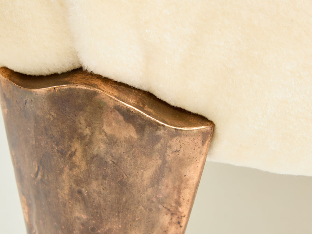 Garouste & Bonetti Koala armchairs and stools bronze mohair velvet 1995