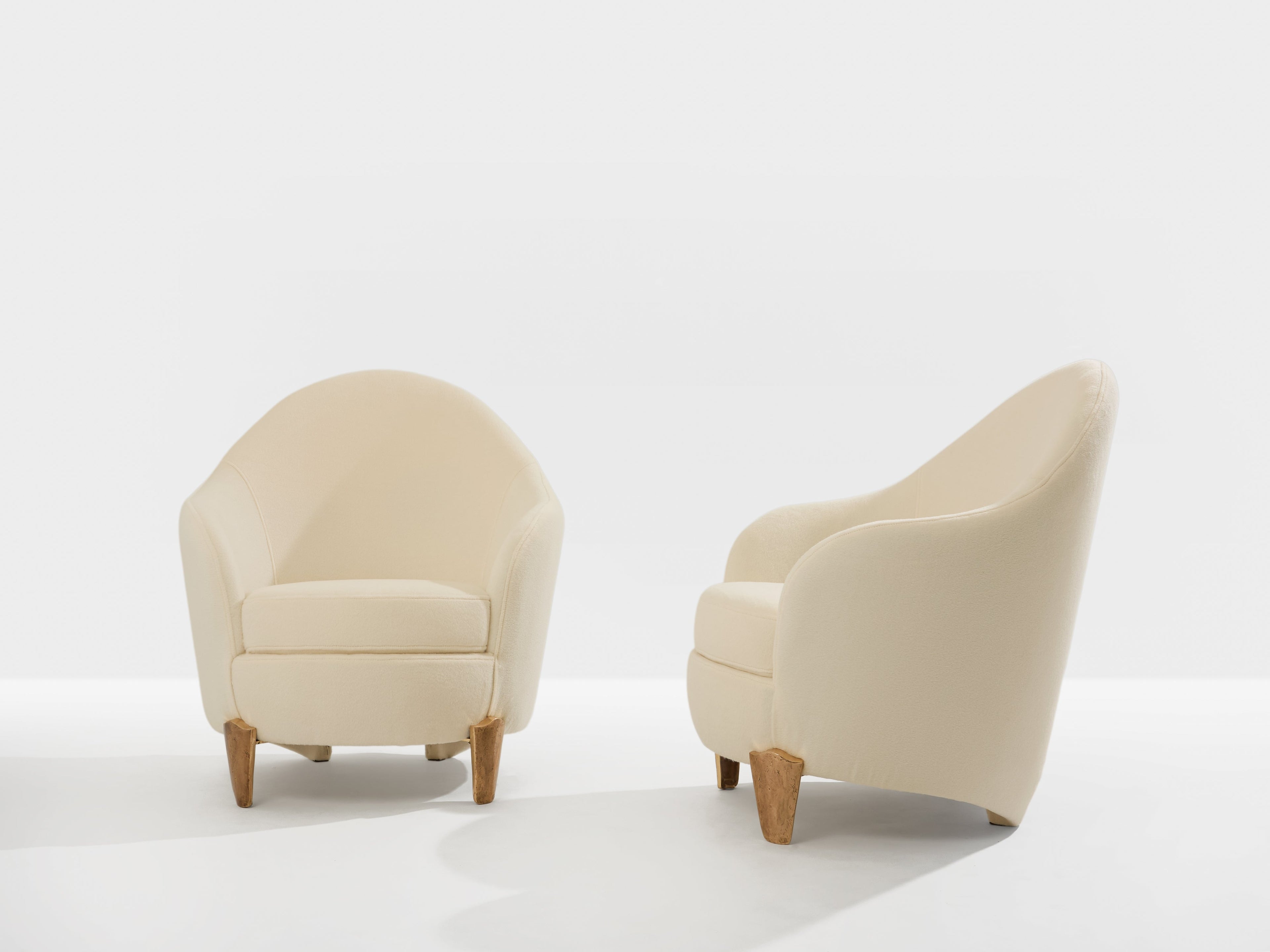 Garouste & Bonetti Koala armchairs bronze alpaca velvet 1995