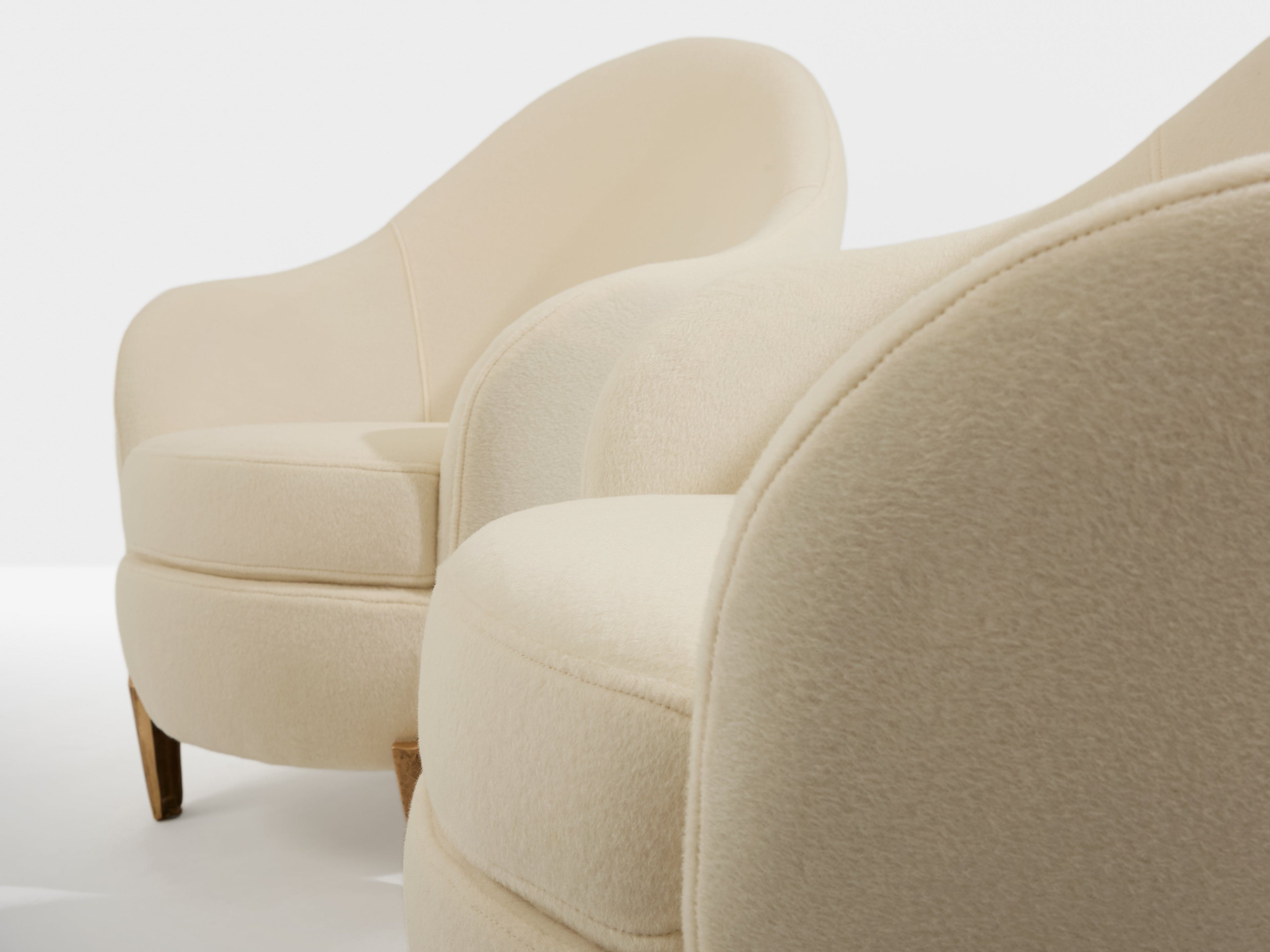 Garouste & Bonetti Koala armchairs bronze alpaca velvet 1995