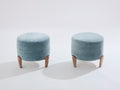 Pair of stools Garouste & Bonetti Koala bronze mohair velvet 1995