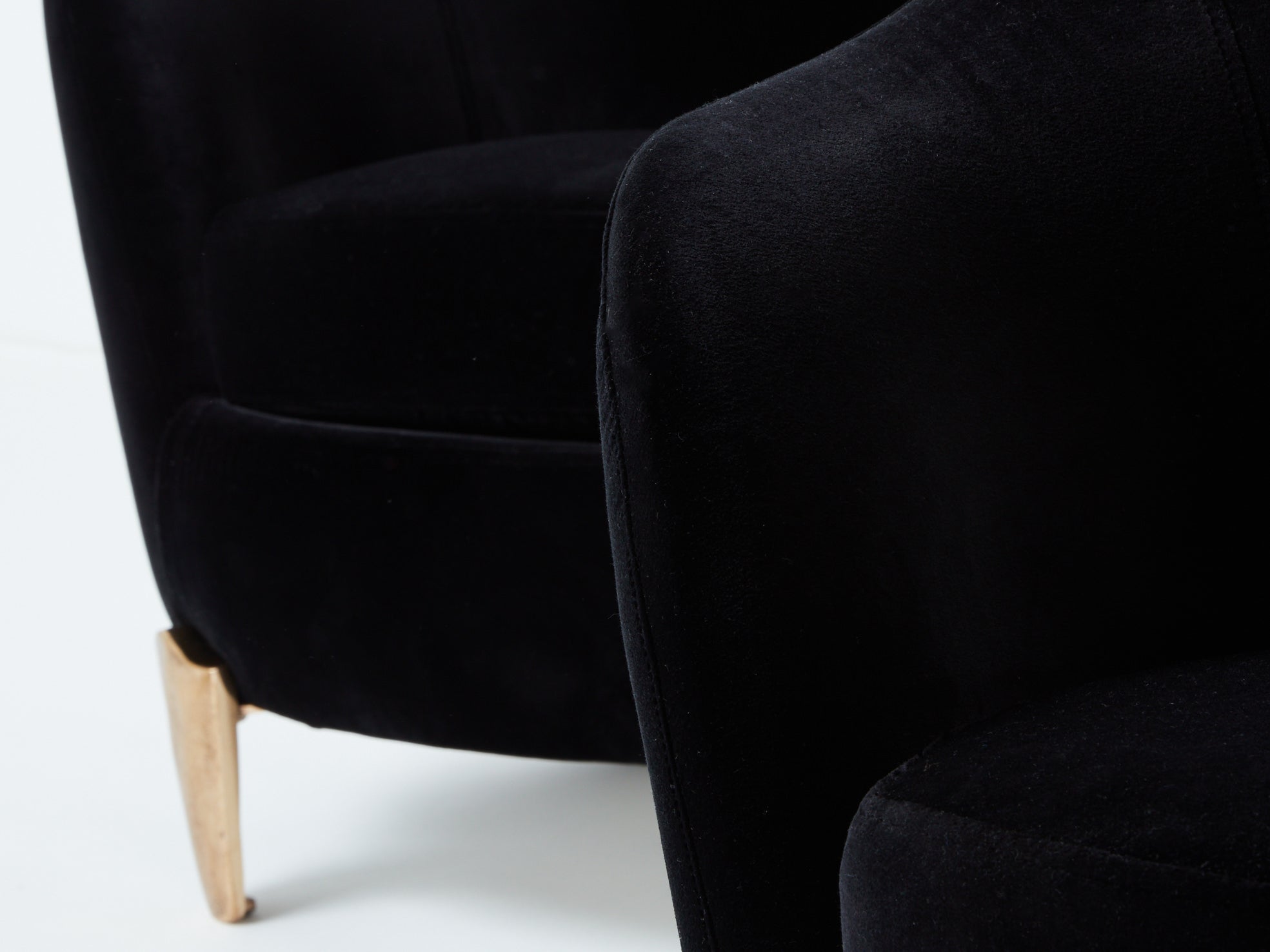 Pair of armchairs Garouste & Bonetti ‘Koala’ bronze black velvet 1995