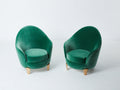 Pair of armchairs Garouste & Bonetti ‘Koala’ bronze green velvet 1995