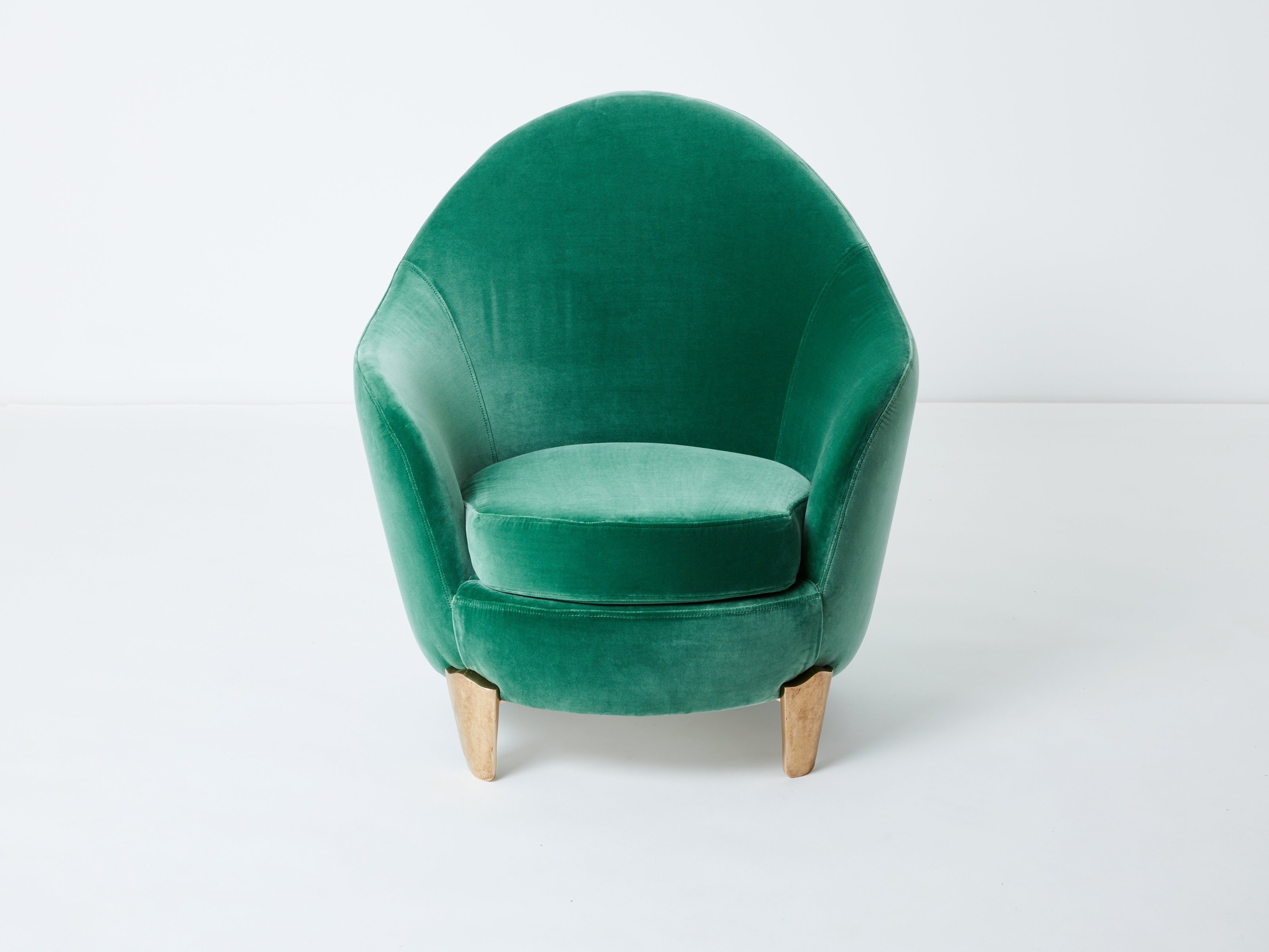 Pair of armchairs Garouste & Bonetti ‘Koala’ bronze green velvet 1995