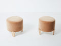 Pair of stools Garouste & Bonetti ‘Koala’ bronze teddy mohair velvet 1995