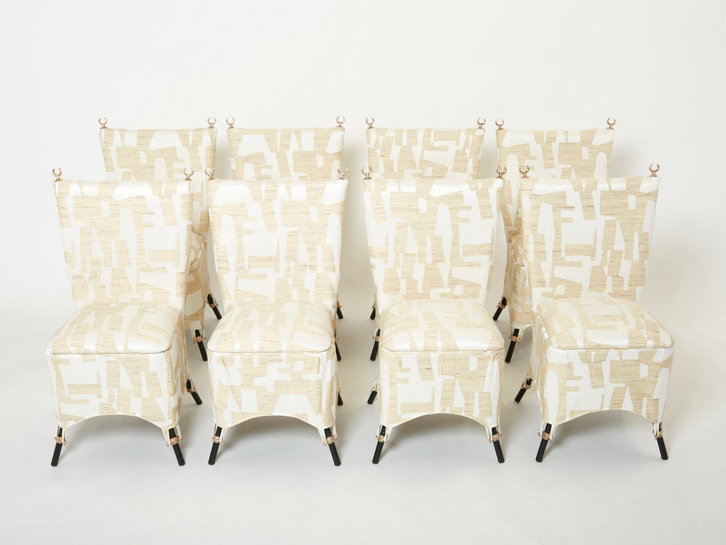 Set of 8 Garouste & Bonetti ‘Jour et Nuit ’ bronze dining chairs 1991