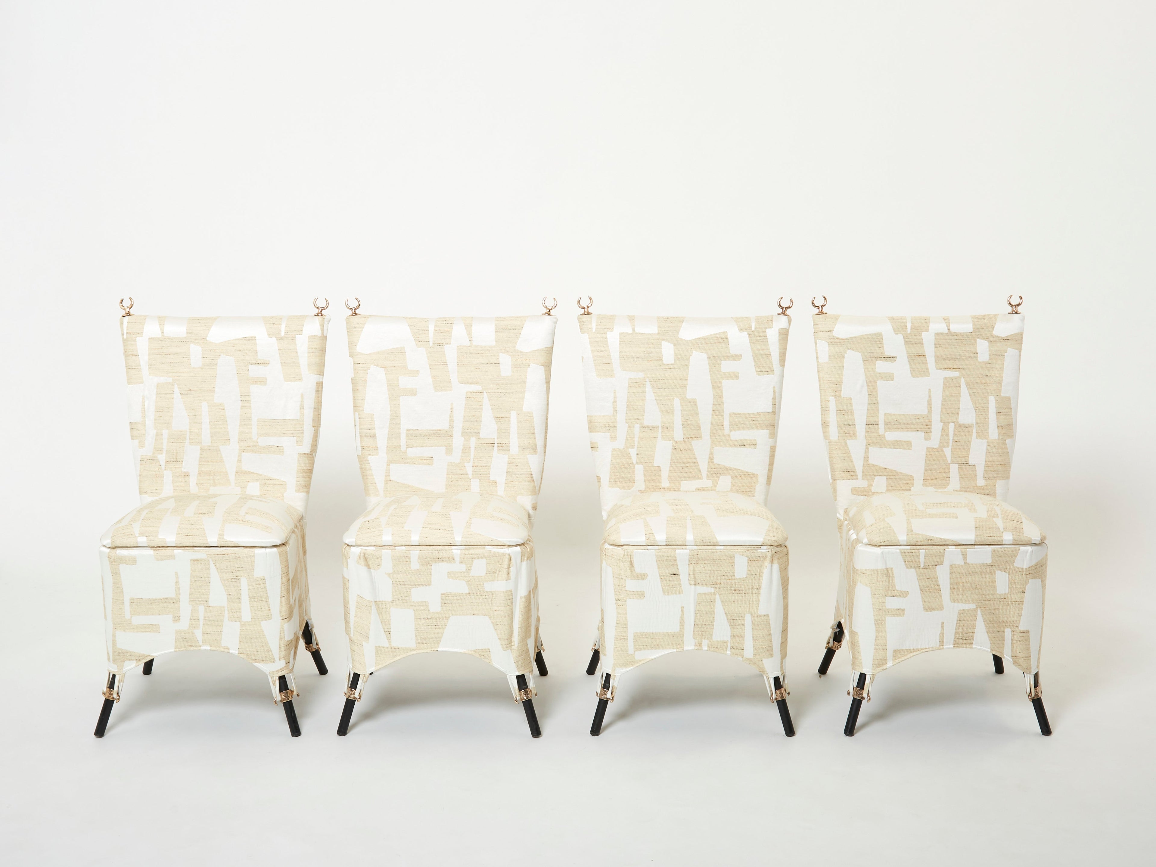 Set of 8 Garouste & Bonetti ‘Jour et Nuit ’ bronze dining chairs 1991