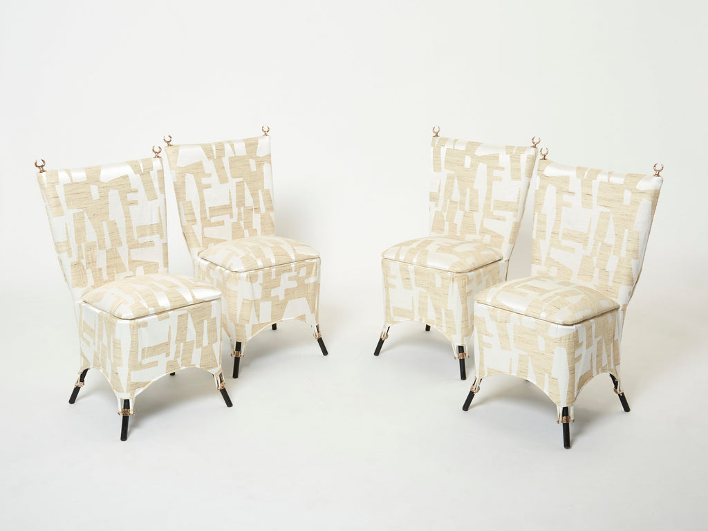 Set of 8 Garouste & Bonetti ‘Jour et Nuit ’ bronze dining chairs 1991