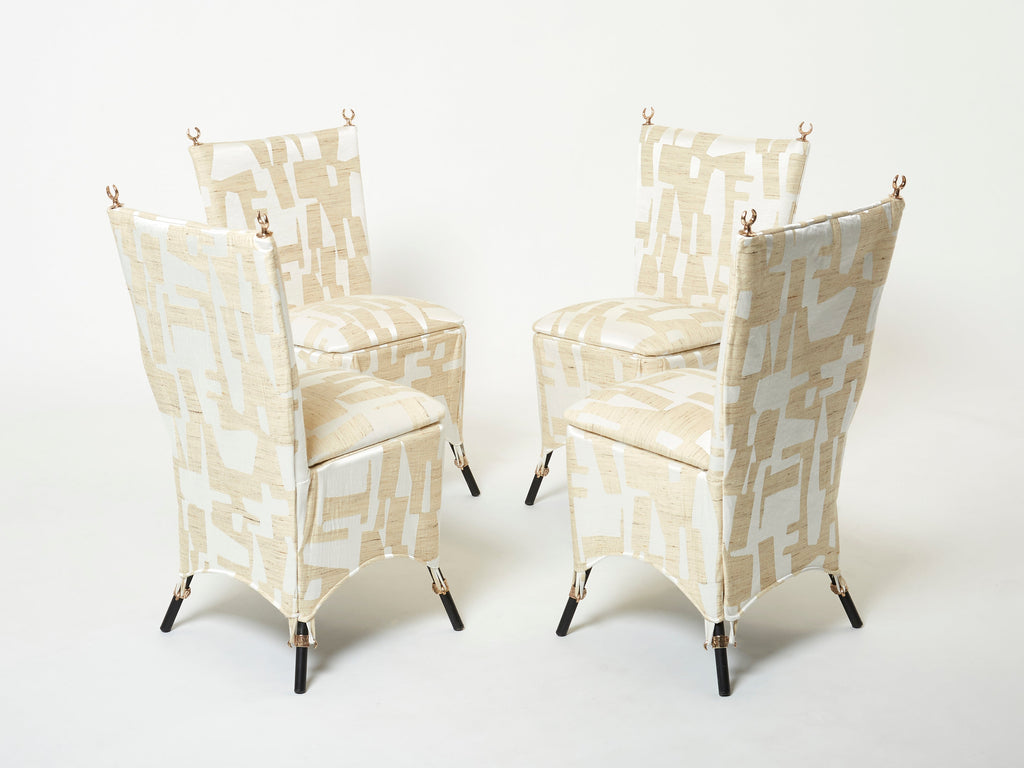 Set of 8 Garouste & Bonetti ‘Jour et Nuit ’ bronze dining chairs 1991