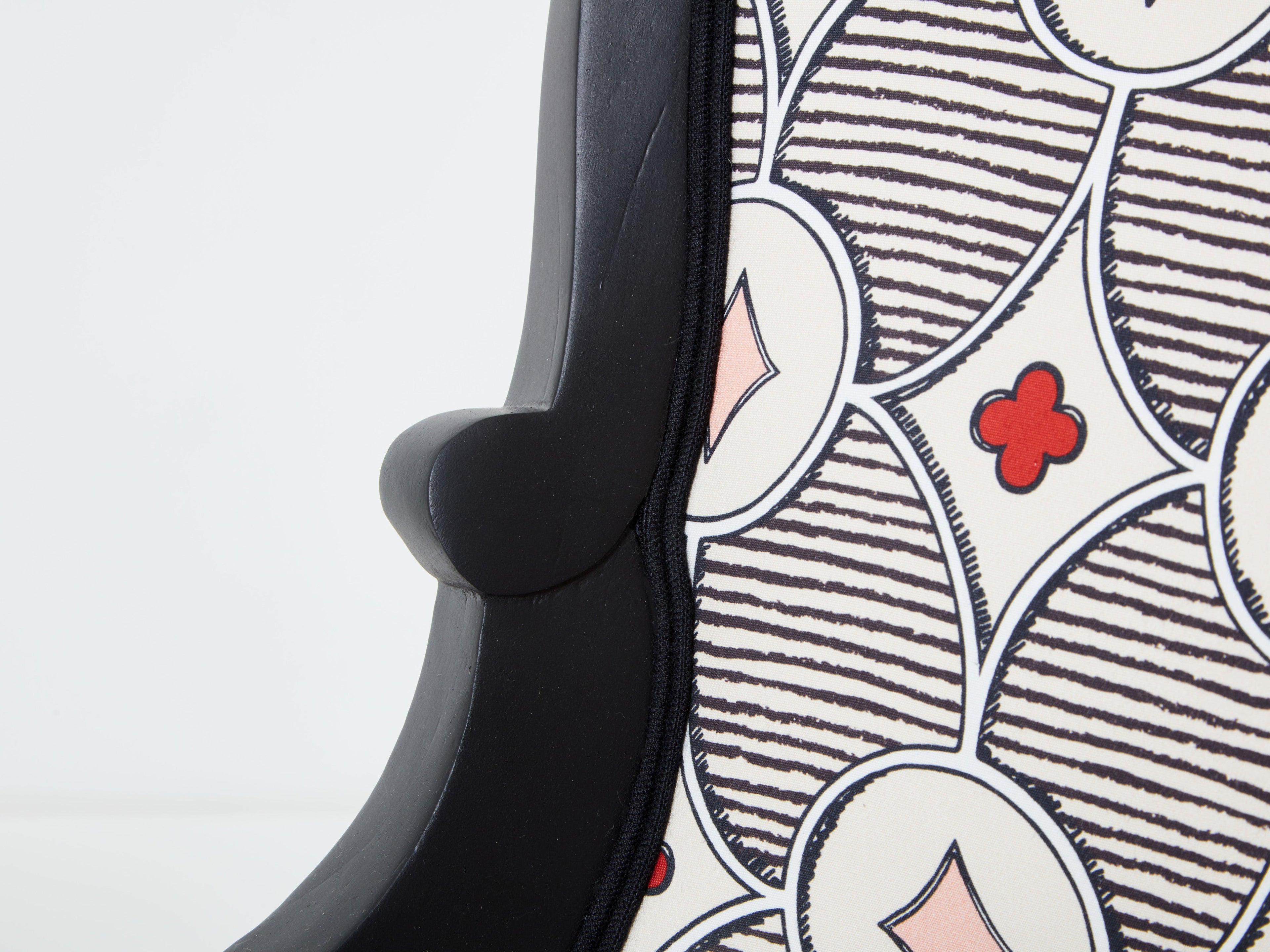 Garouste & Bonetti desk chair Palace Privilege Rubelli fabric 1980