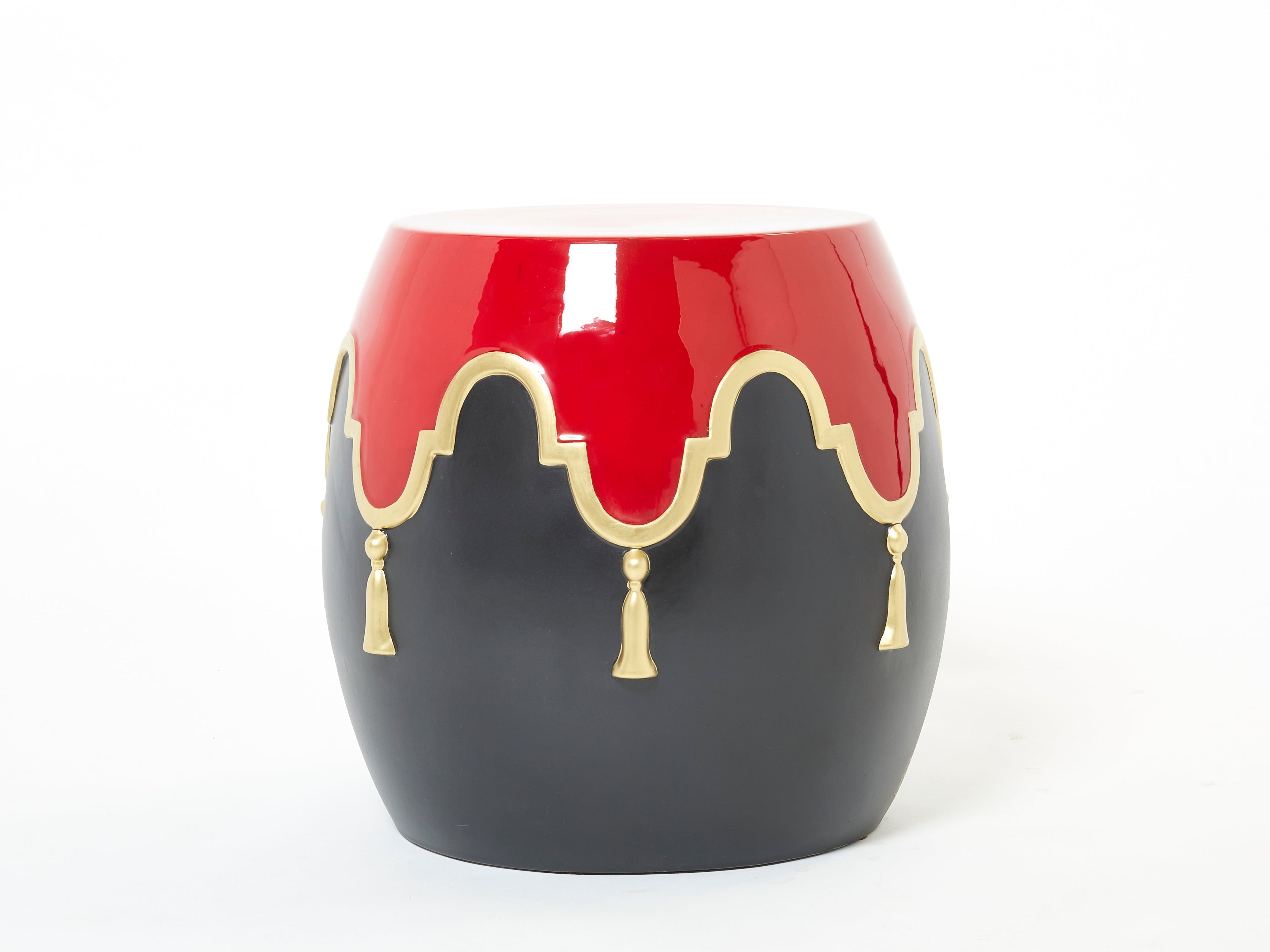 Garouste & Bonetti signed ceramic stool side table 1990