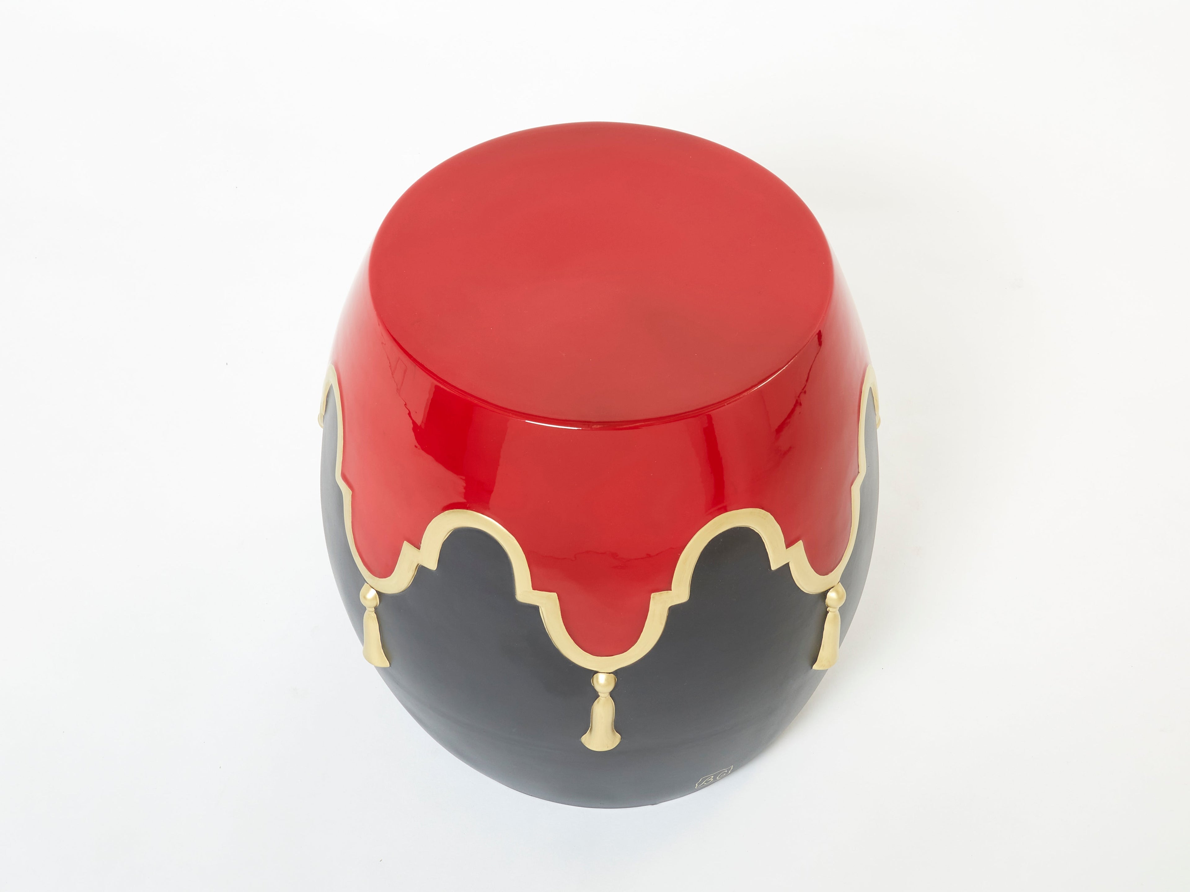 Garouste & Bonetti signed ceramic stool side table 1990