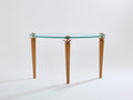 Garouste & Bonetti solid oak and bronze glass console table 1995