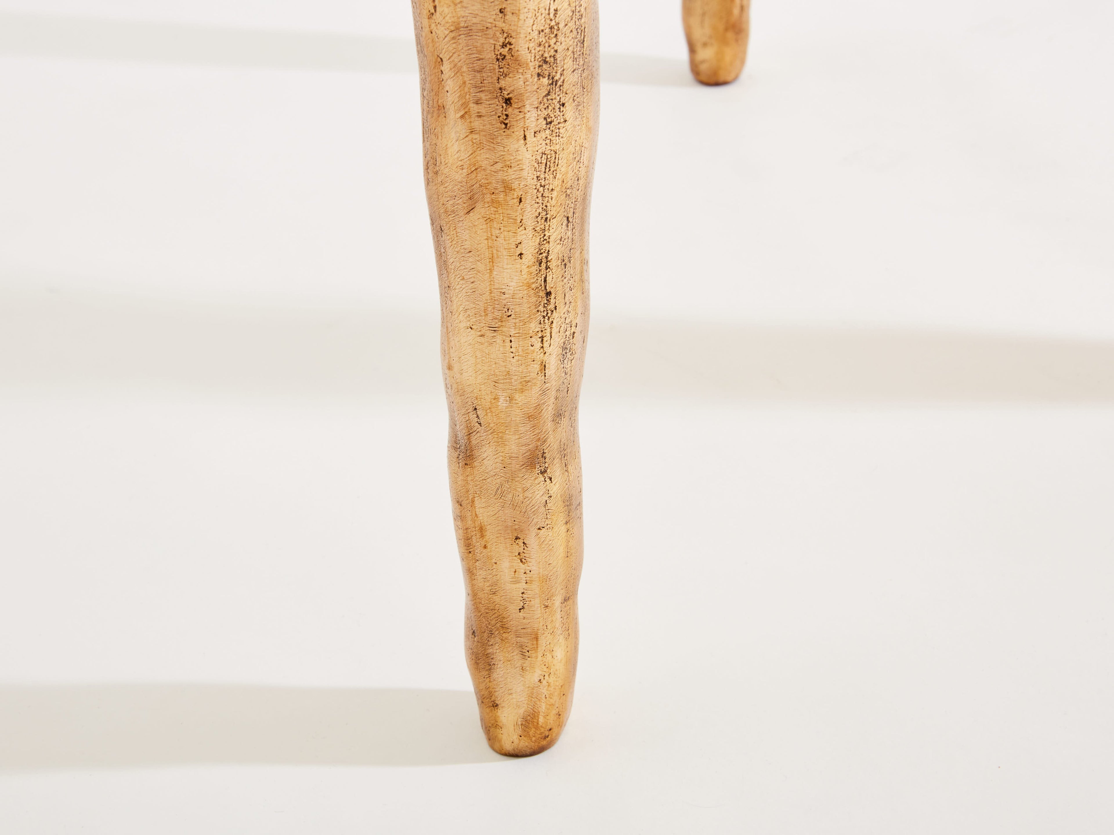 Garouste & Bonetti solid oak and patinated bronze gueridon table 1987