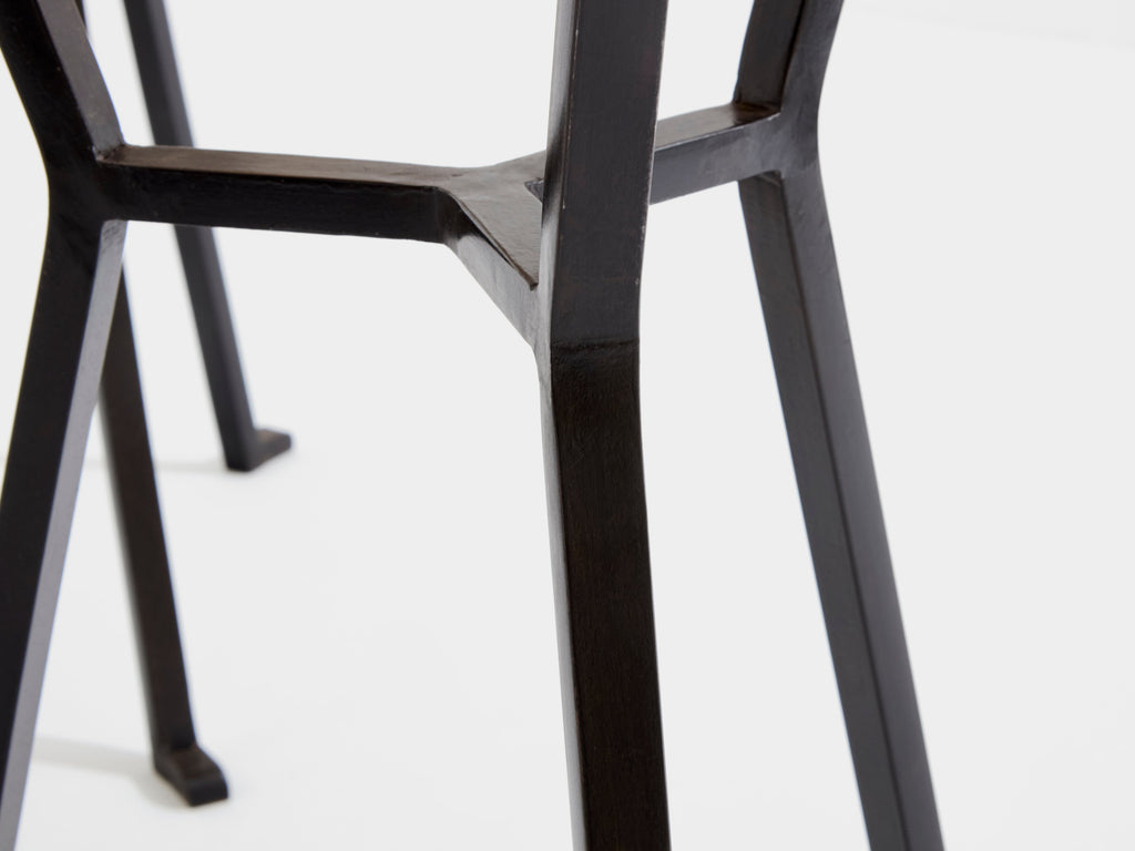 Garouste & Bonetti solid oak and wrought iron gueridon tables 1995