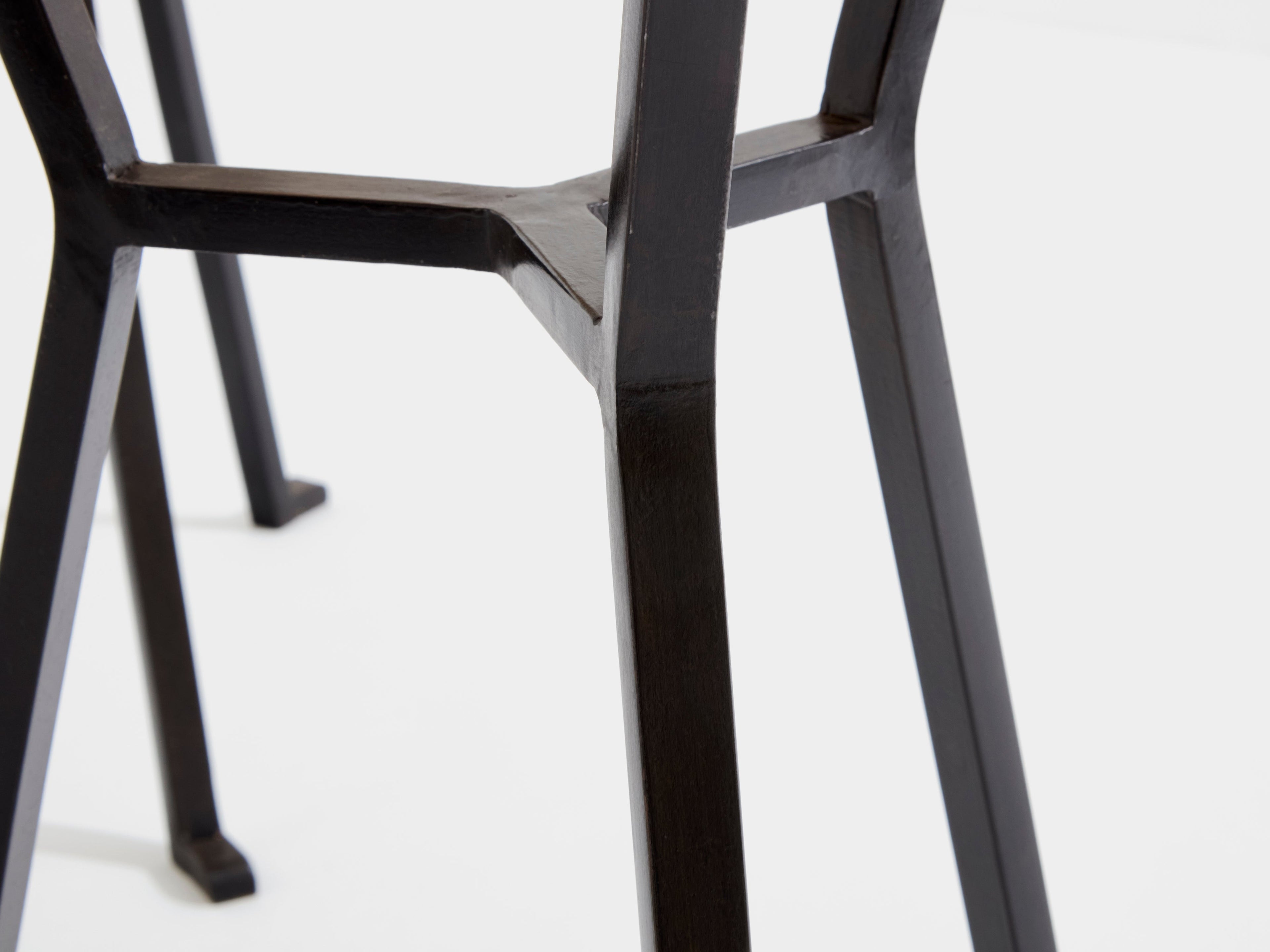 Garouste & Bonetti solid oak and wrought iron gueridon tables 1995