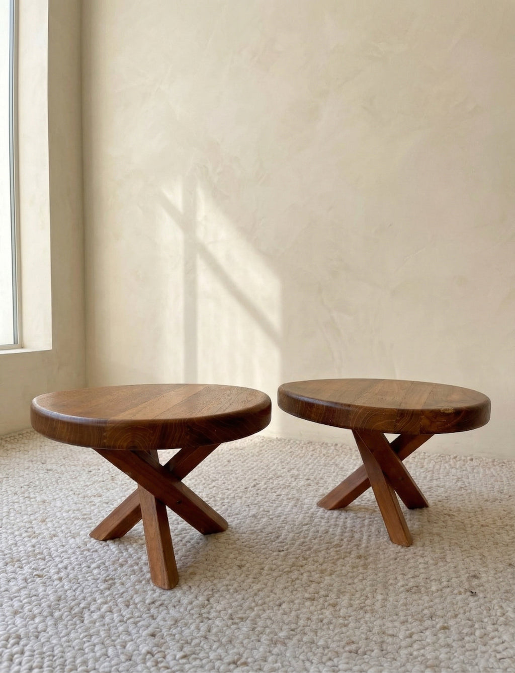 Stool or side table producted by Seltz after Pierre Chapo
