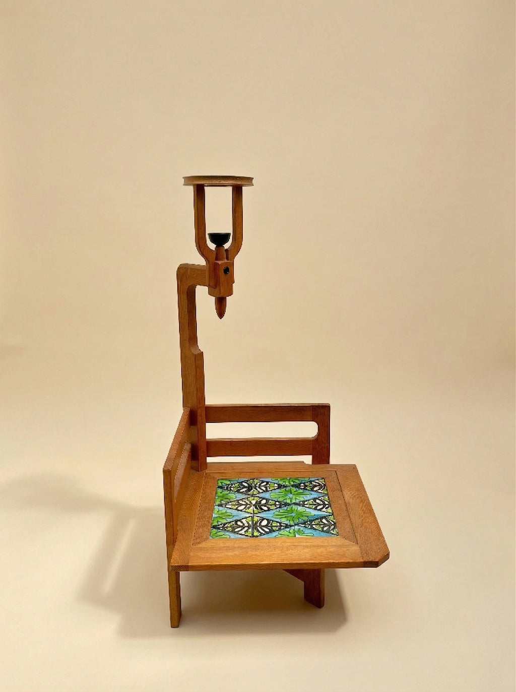 Side table with floorlamp by Guillerme et  Chambron
