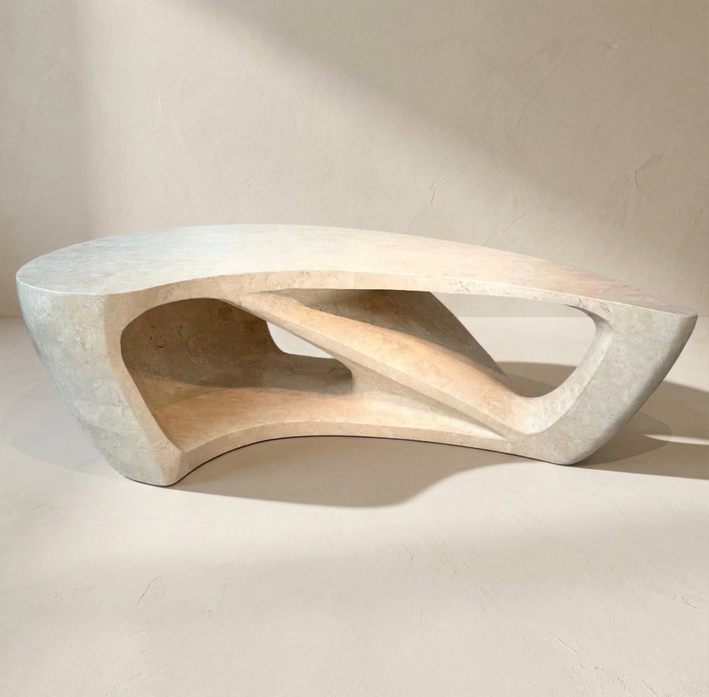 Coffee table in the manner of Zaha Hadid in resin