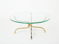 Rare Georges Geffroy Gilt Brass glass Coffee Table 1960s