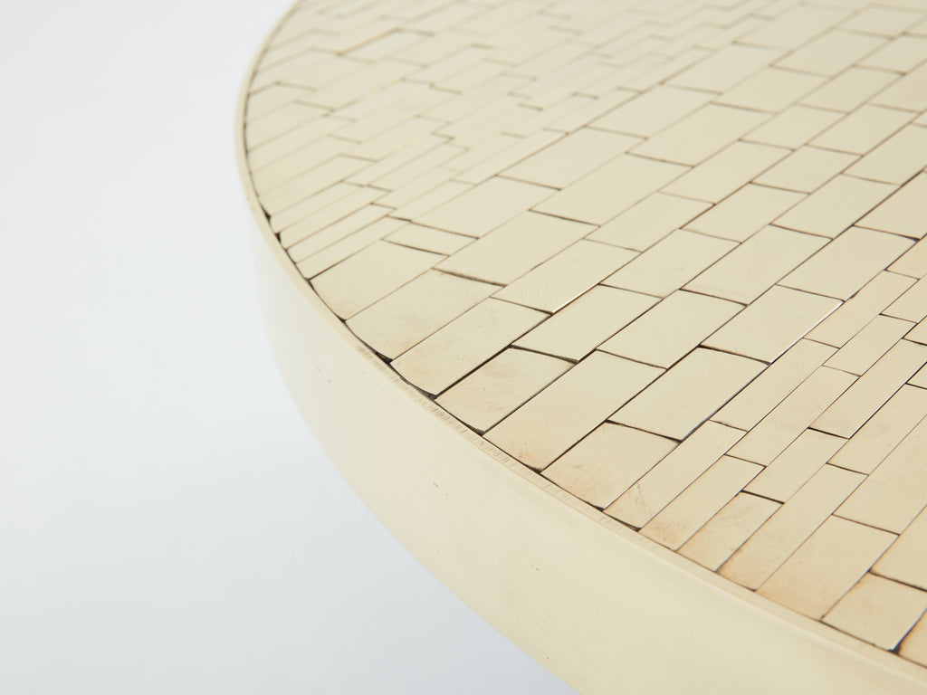 Georges Mathias brass mosaic coffee table 1970