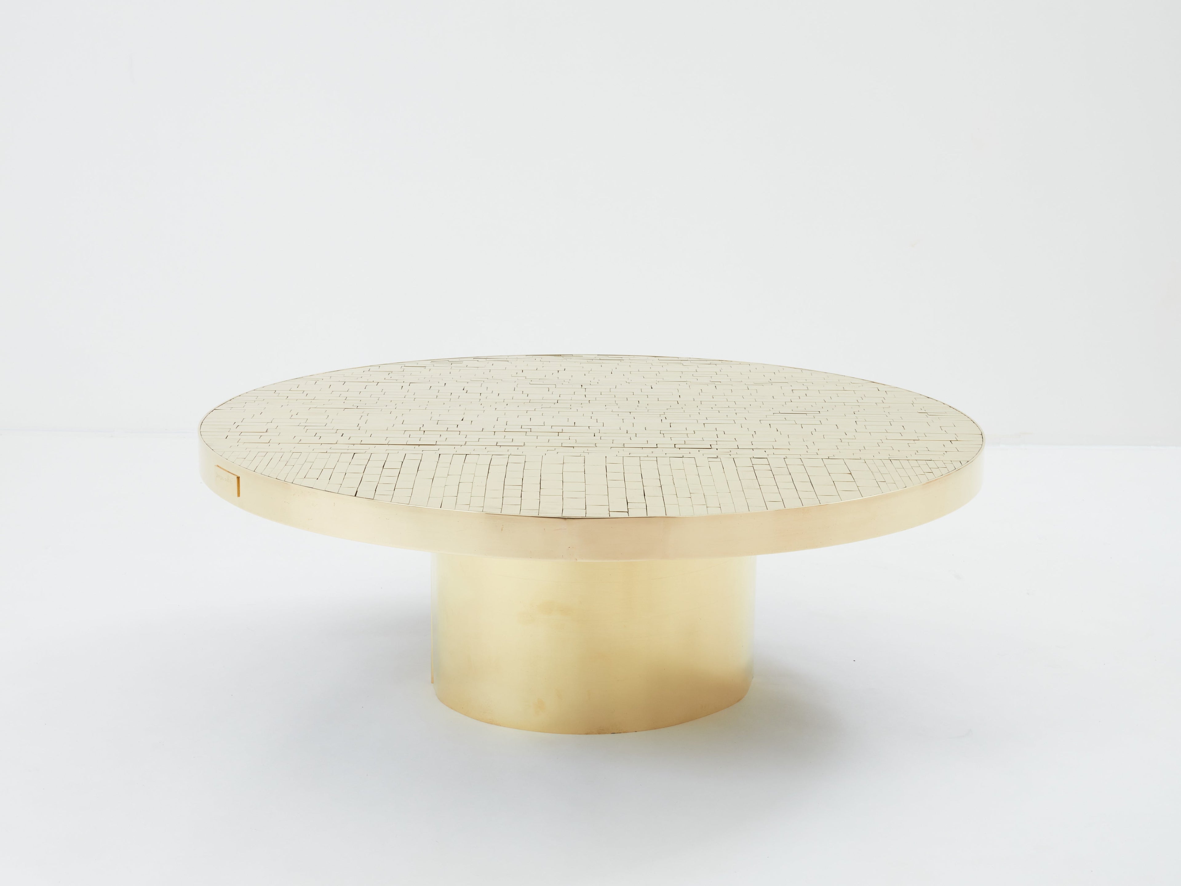 Georges Mathias brass mosaic coffee table 1970