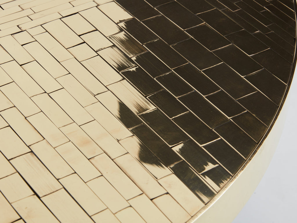 Georges Mathias brass mosaic coffee table 1970