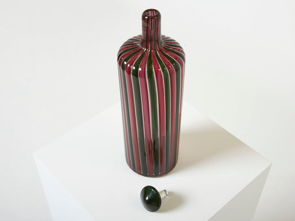 Gio Ponti Paolo Venini Murano glass bottle Morandiana series 1982