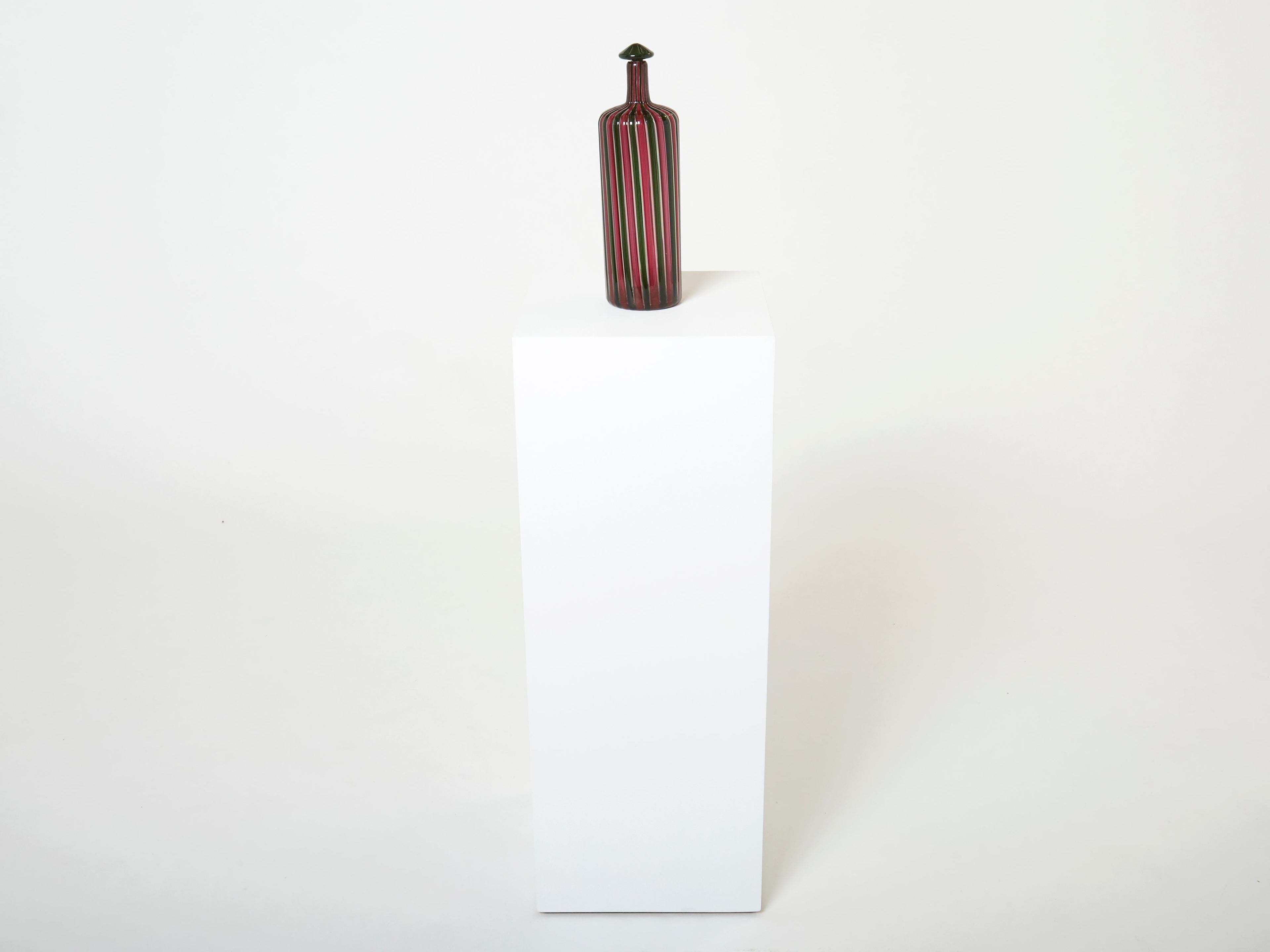 Gio Ponti Paolo Venini Murano glass bottle Morandiana series 1982