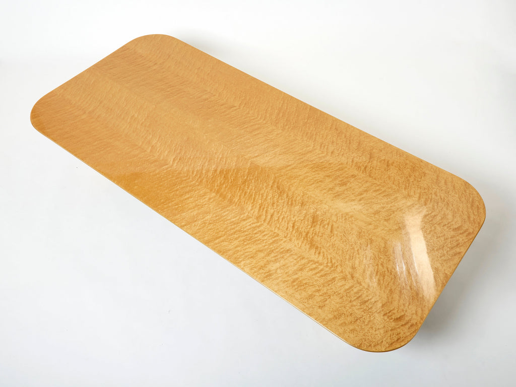 Extra Large maple brass coffee table Giovanni Offredi Saporiti 1980s