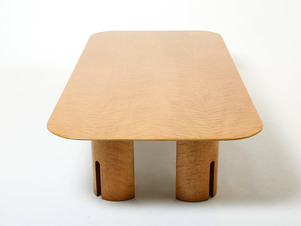 Extra Large maple brass coffee table Giovanni Offredi Saporiti 1980s