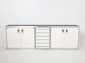 Guido Faleschini for Hermès sideboard cabinets lacquered steel leather 1970s