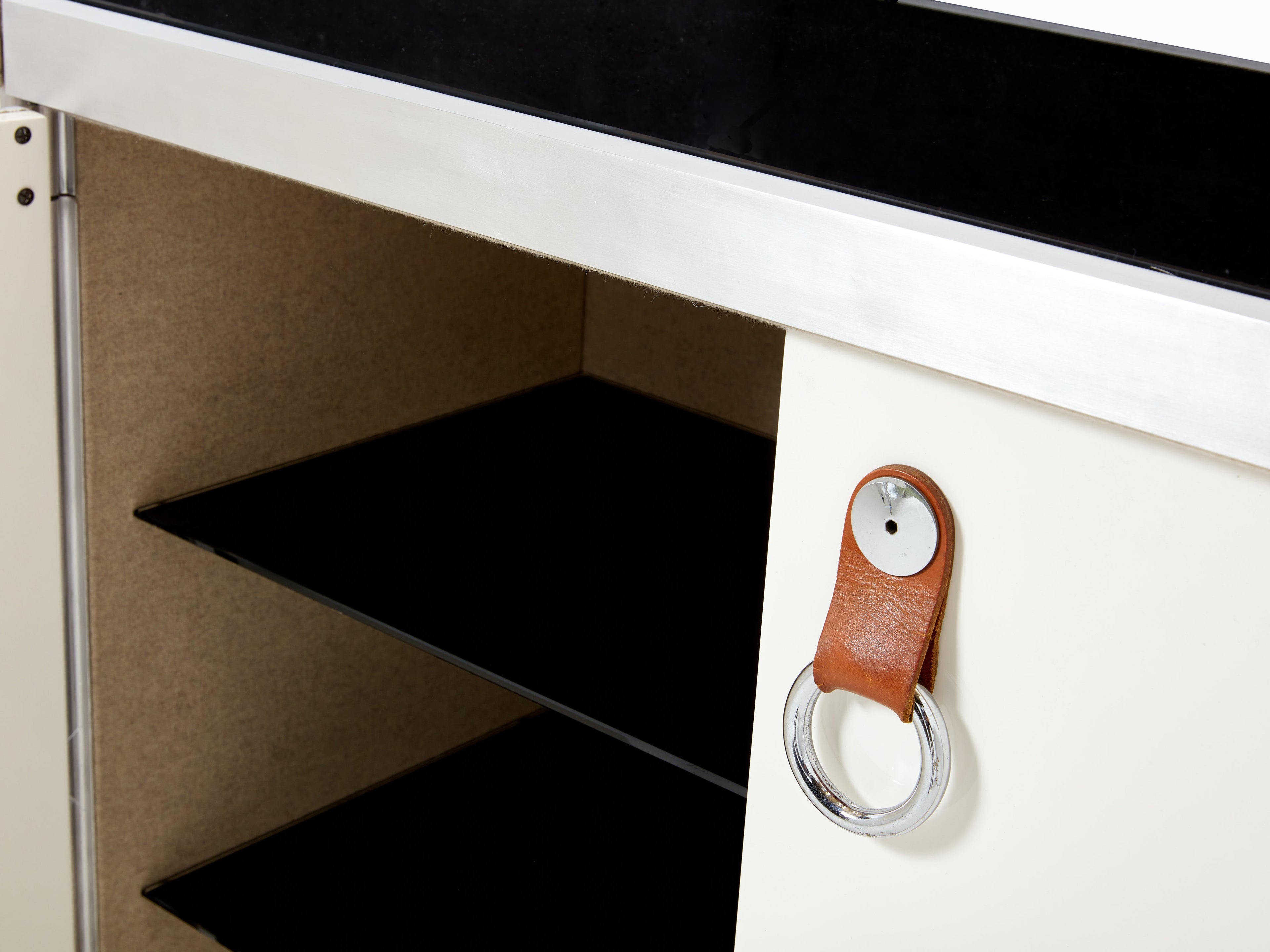 Guido Faleschini for Hermès sideboard cabinets lacquered steel leather 1970s