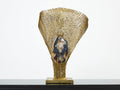 Henri Fernandez brass agate stone table lamp Nefertiti 1970s