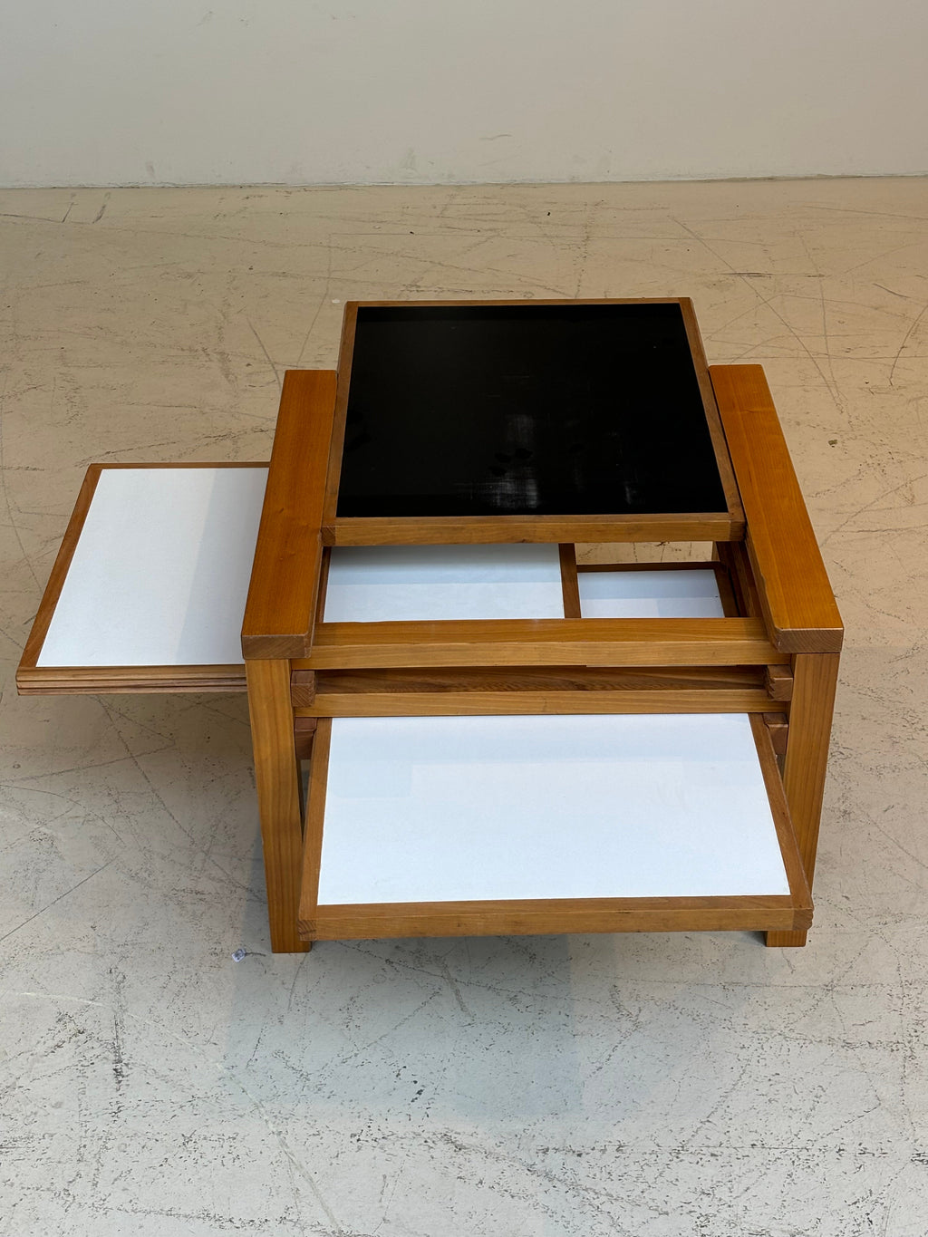 Modulable Coffee tablewith three top by Bernard Vuarnesson, circa 1970