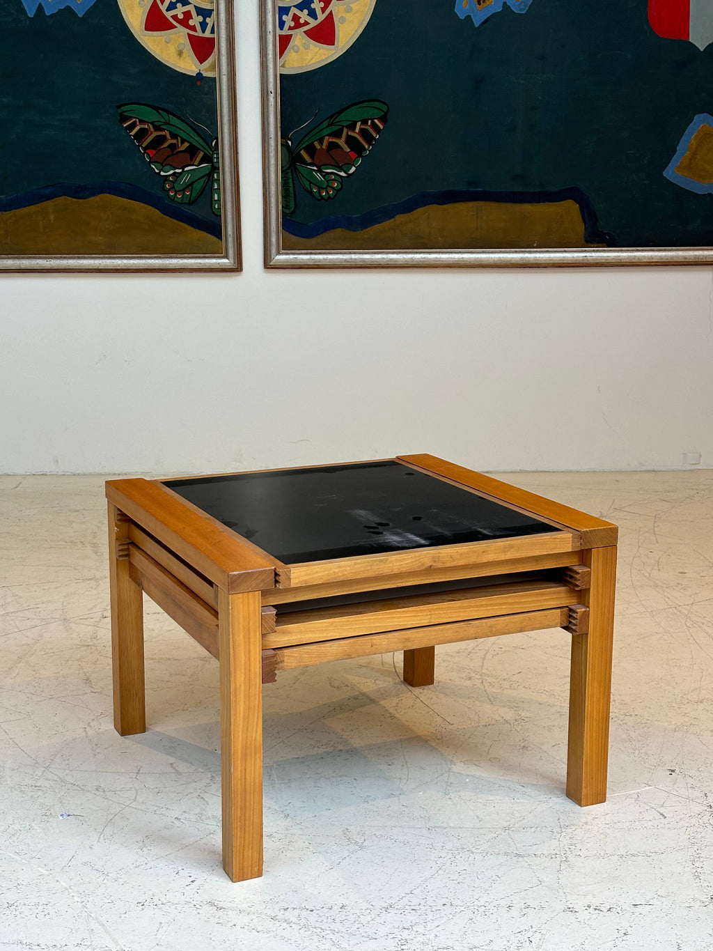 Modulable Coffee tablewith three top by Bernard Vuarnesson, circa 1970