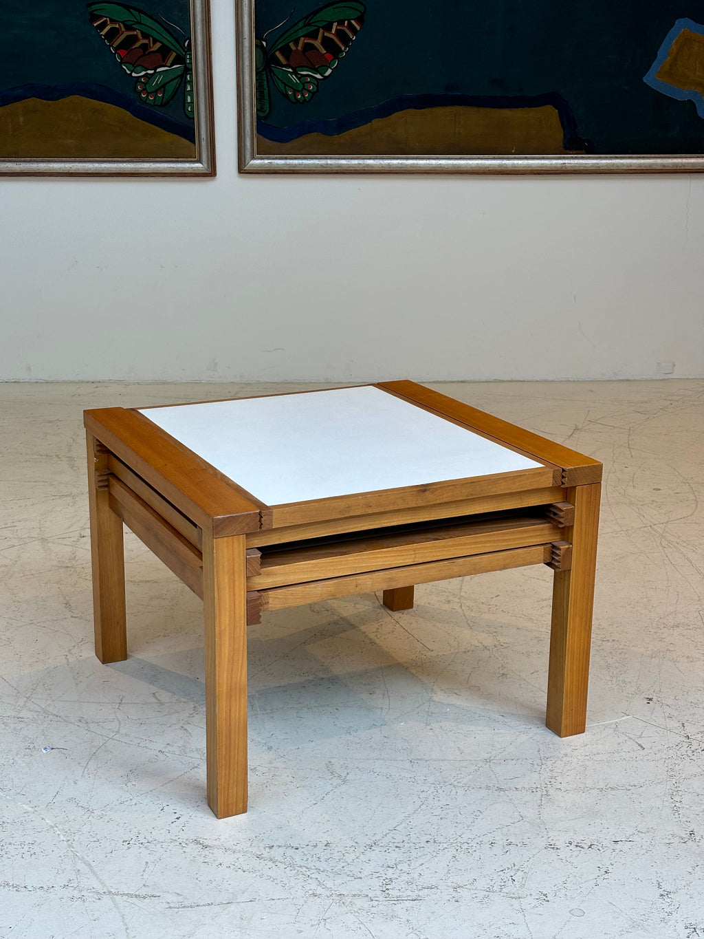 Modulable Coffee tablewith three top by Bernard Vuarnesson, circa 1970