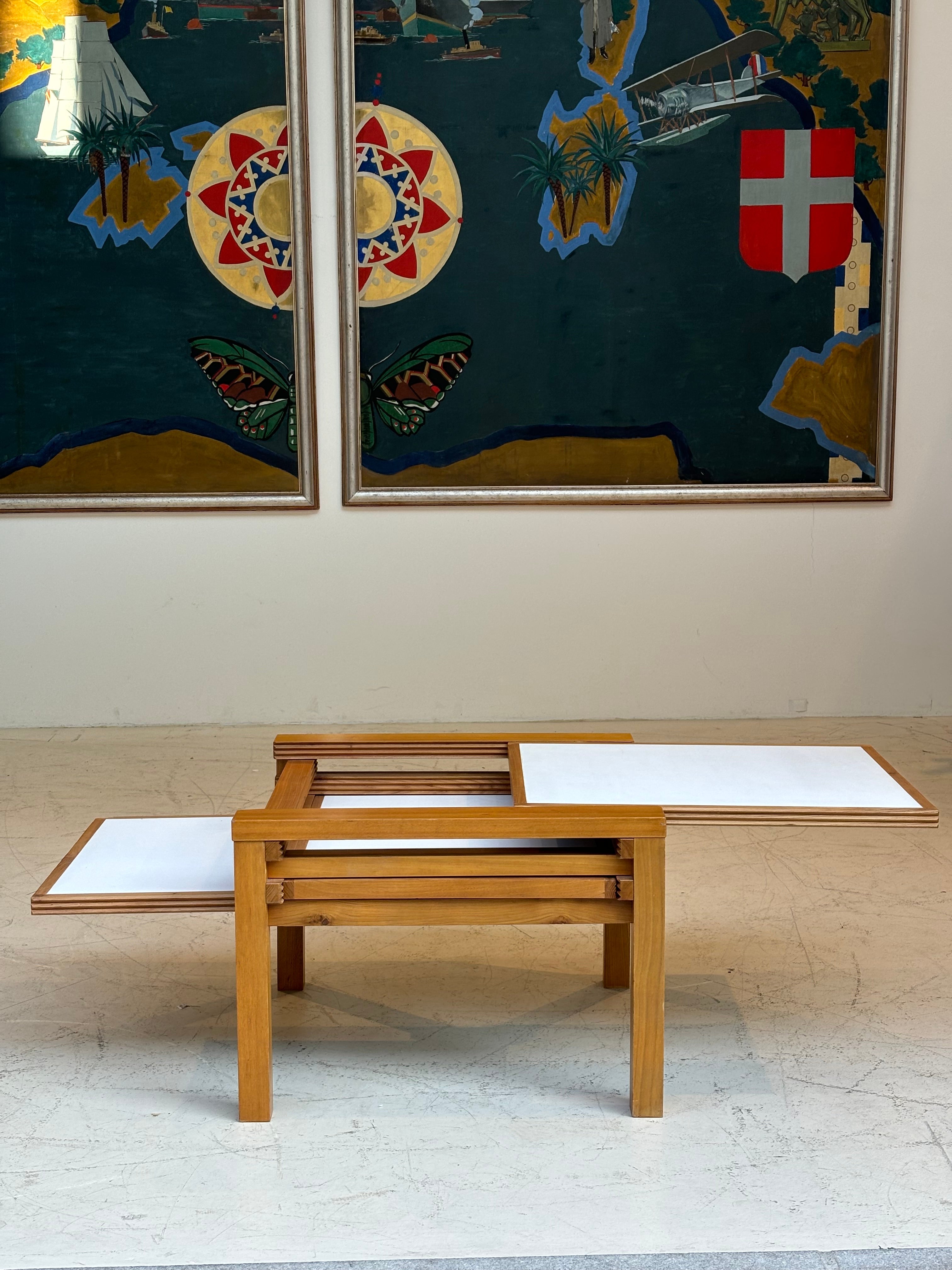 Modulable Coffee tablewith three top by Bernard Vuarnesson, circa 1970