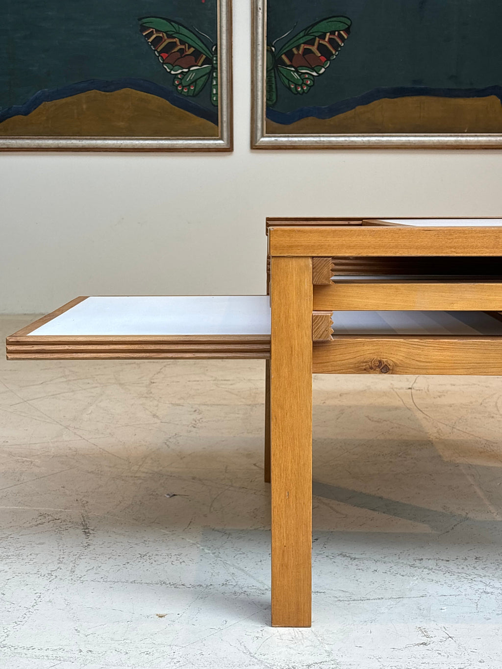 Modulable Coffee tablewith three top by Bernard Vuarnesson, circa 1970