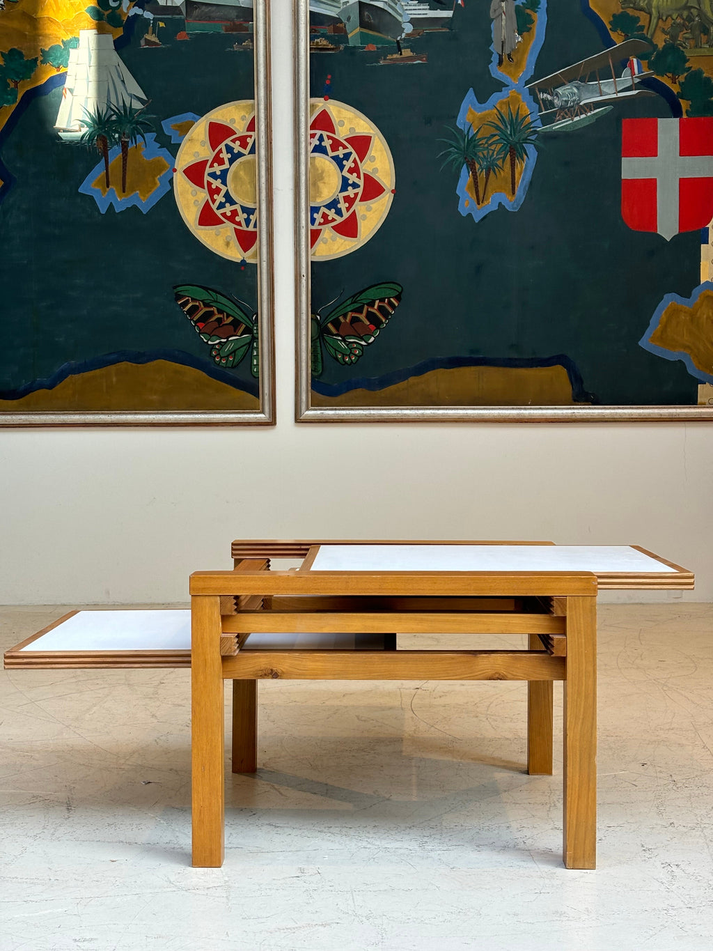 Modulable Coffee tablewith three top by Bernard Vuarnesson, circa 1970